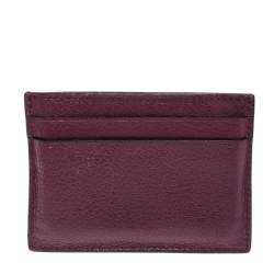 Moschino Purple Leather Logo Card Holder 