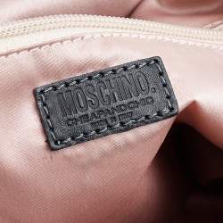 Pre Owned Moschino Metallic Silver Leather Chain Shoulder Bag