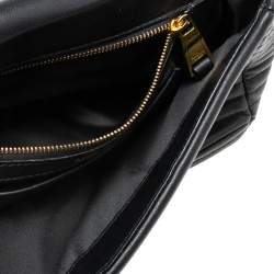 Pre Owned Moschino Black Leather Biker Jacket Embellished Shoulder Bag