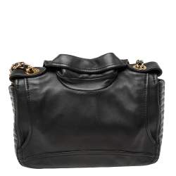 Pre Owned Moschino Black Leather Biker Jacket Embellished Shoulder Bag