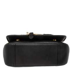 Pre Owned Moschino Black Leather Biker Jacket Embellished Shoulder Bag