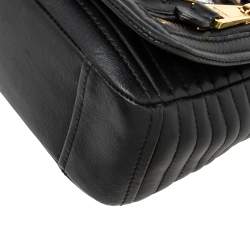 Pre Owned Moschino Black Leather Biker Jacket Embellished Shoulder Bag