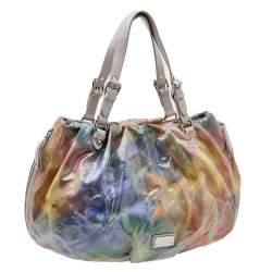 Pre Owned Moschino Multicolor PVC And Leather Satchel