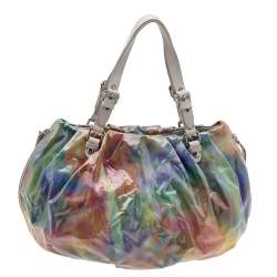 Pre Owned Moschino Multicolor PVC And Leather Satchel