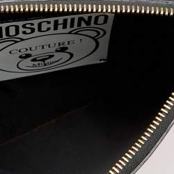 Pre Owned Moschino Pink Leather Teddy Bear Zip Pouch