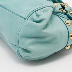 Pre Owned Moschino Turquoise Leather Satchel