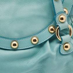 Pre Owned Moschino Turquoise Leather Satchel