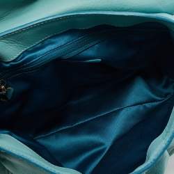 Pre Owned Moschino Turquoise Leather Satchel