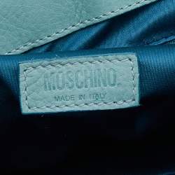 Pre Owned Moschino Turquoise Leather Satchel