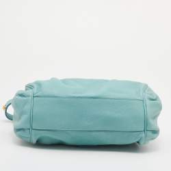 Pre Owned Moschino Turquoise Leather Satchel