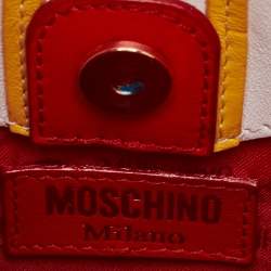 Pre Owned Moschino Red/Yellow Leather French Fry Chain Crossbody Bag