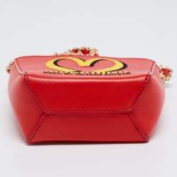 Pre Owned Moschino Red/Yellow Leather French Fry Chain Crossbody Bag