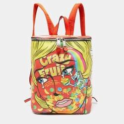 Pre Owned Moschino Multicolor PVC Crazy Fruit Print Backpack