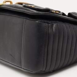 Pre Owned Moschino Black Leather Capsule Biker Jacket Shoulder Bag