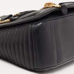 Pre Owned Moschino Black Leather Capsule Biker Jacket Shoulder Bag