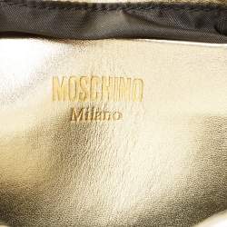 Pre Owned Moschino Metallic Gold Leather Drawstring Crossbody Bag