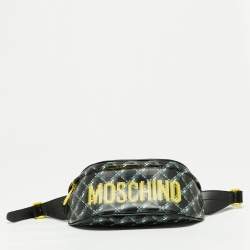 Pre Owned Moschino Black/Multicolor Leather Belt Bag