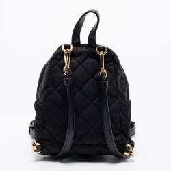 Pre Owned Moschino Black Quilted Nylon Mini Backpack