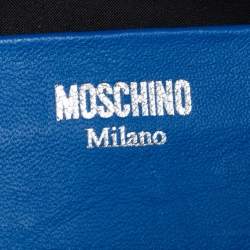Pre Owned Moschino Blue  Nylon And Leather Belt Bag