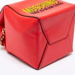 Pre Owned Moschino Red/Yellow Leather McDonald's Happy Meal Shoulder Bag