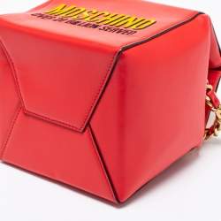 Pre Owned Moschino Red/Yellow Leather McDonald's Happy Meal Shoulder Bag