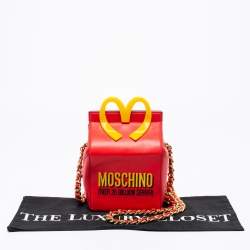 Pre Owned Moschino Red/Yellow Leather McDonald's Happy Meal Shoulder Bag