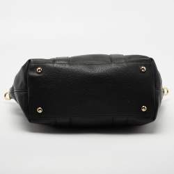 Pre Owned Moschino Black Leather Logo Detail Tote 