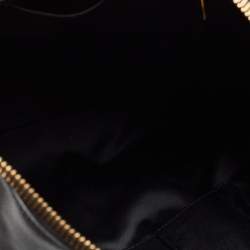 Pre Owned Moschino Black Leather Logo Detail Tote 