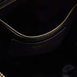 Pre Owned Moschino Black Leather Logo Detail Tote 