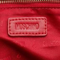Pre Owned Moschino Red Quilted Fabric Satchel