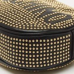 Moschino Black Studded Leather Crossbody Bag