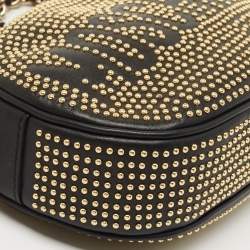 Moschino Black Studded Leather Crossbody Bag