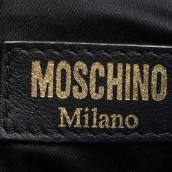 Moschino Black Leather Capsule Biker Jacket Shoulder Bag