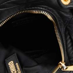 Moschino Black Leather Capsule Biker Jacket Shoulder Bag