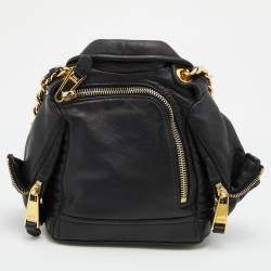 Moschino Black Leather Capsule Biker Jacket Shoulder Bag