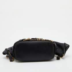 Moschino Black Leather Capsule Biker Jacket Shoulder Bag
