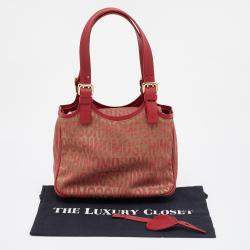 Moschino Red/Beige Signature Canvas and Leather Bag