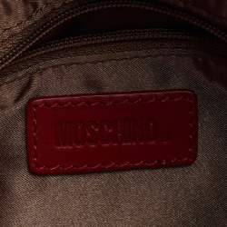 Moschino Red/Beige Signature Canvas and Leather Bag