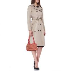 Moschino Red/Beige Signature Canvas and Leather Bag