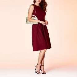 Pre Owned Moschino Gold Quilted Leather Inside Out Boston Bag