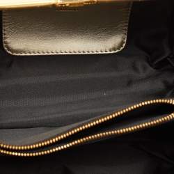 Pre Owned Moschino Gold Quilted Leather Inside Out Boston Bag