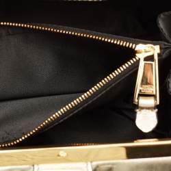 Pre Owned Moschino Gold Quilted Leather Inside Out Boston Bag