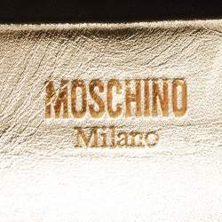 Pre Owned Moschino Gold Quilted Leather Inside Out Boston Bag
