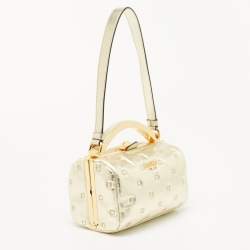 Pre Owned Moschino Gold Quilted Leather Inside Out Boston Bag