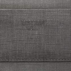 Pre Owned Moschino Black Leather Teddy Bear Tab Crossbody Bag