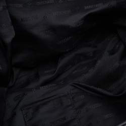 Moschino Black Signature Canvas and Leather Shopper Tote