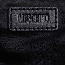 Moschino Black Signature Canvas and Leather Shopper Tote