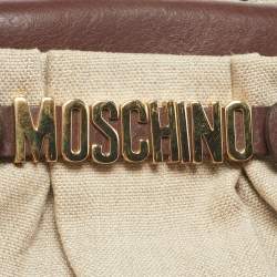 Moschino Beige/Brown Canvas and Leather Hobo