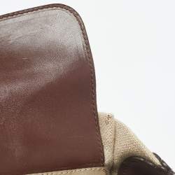 Moschino Beige/Brown Canvas and Leather Hobo