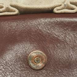 Moschino Beige/Brown Canvas and Leather Hobo